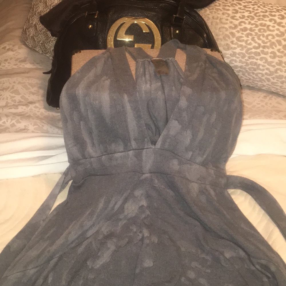 Go couture brand beautiful medium  Gray tie-dye tiered high-low jersey dress.. - Picture 2 of 5